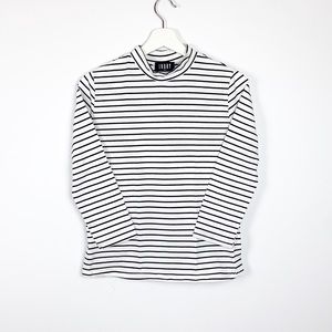 IVORY. | Striped Mockneck Shirt